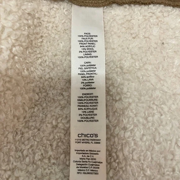 Chico's Brown and Cream Faux Shearling Vest - Picture 5 of 6